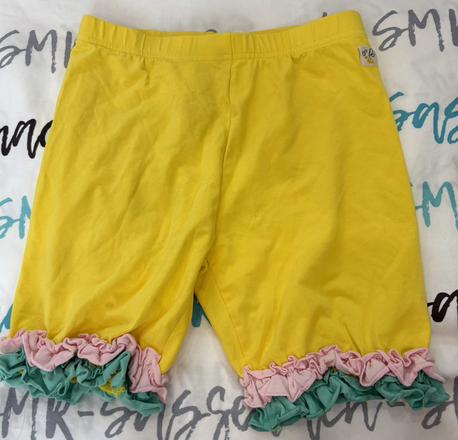 Girls Wildflowers clothing Yellow Fresh Squeezed Shorties shorts size 14 GUC