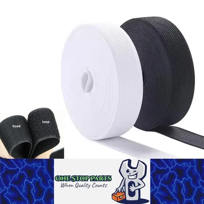5M Sew On Hook & Loop Tape Pair Non-Adhesive Fastener Sewing Craft 16-150mm - image 1 of 4