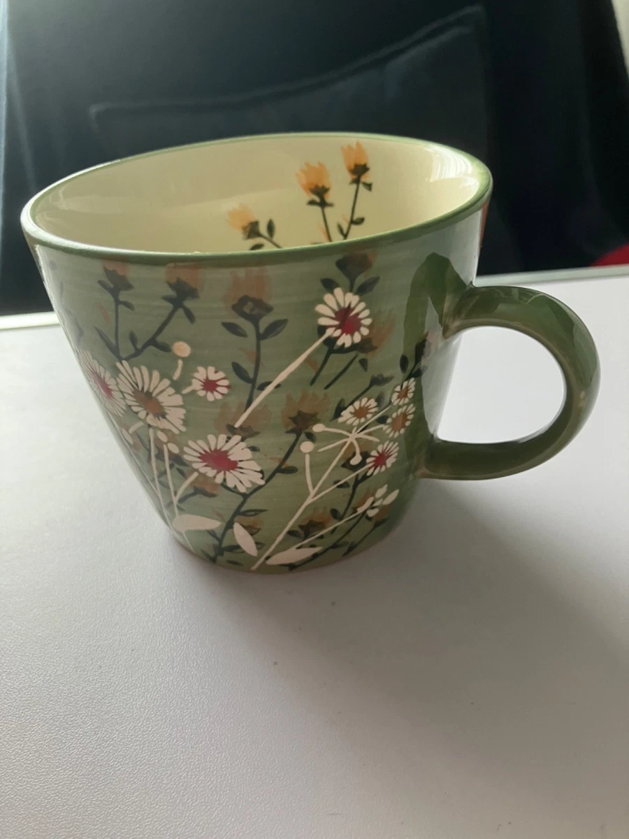 Tazza In Ceramica Gisela Graham Con Peonie - Bianca, Regalo Elegante Per Tè E Caffè