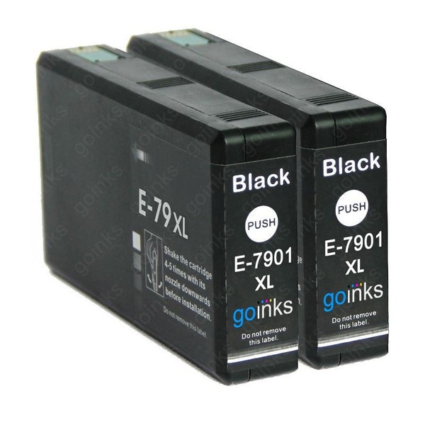 2 Schwarze Tintenpatronen Ersetzen Epson T7901 (79XL) Non-Oem / Kompatibel-image