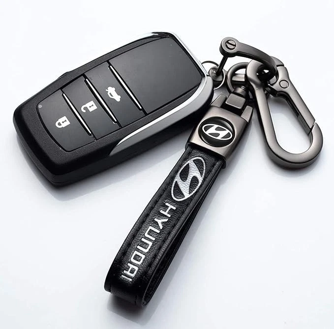 Hyundai Leather Keychain Set – Premium Car Key Ring & Lanyard | Free US Shipping - Image 3 of 4