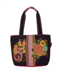 Sun N Sand Laurel Burch Blossoming Feline Medium Shoulder Tote, 14.5" x 6" x 10"