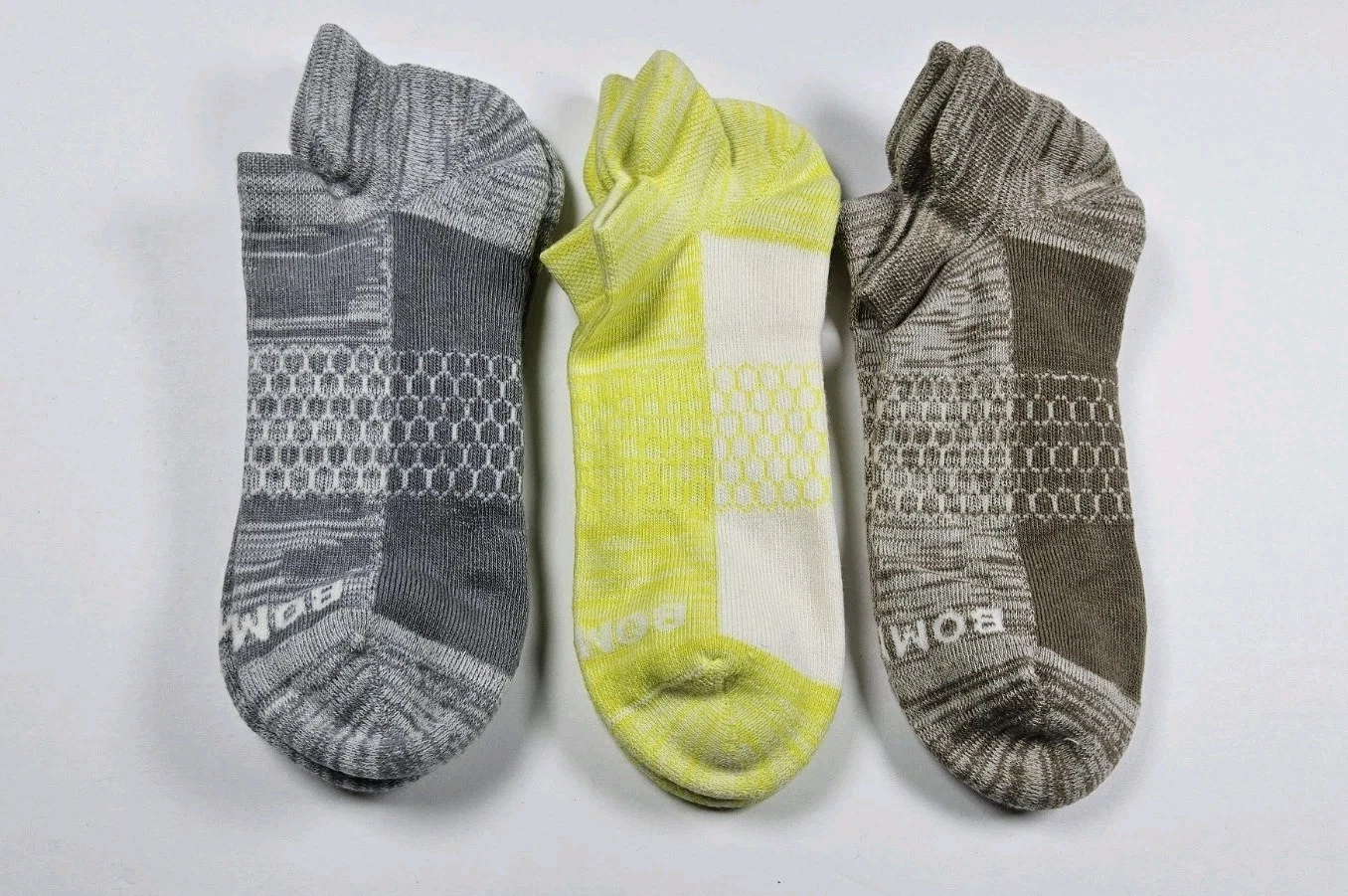 Bombas Assorted Athletic Ankle Socks Lot Of 3 Pairs Size M