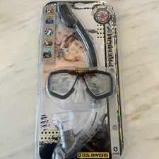 U.S. Divers Premium Goggles Mask and Snorkel Blue Adult Unisex Combo Aqua Lung