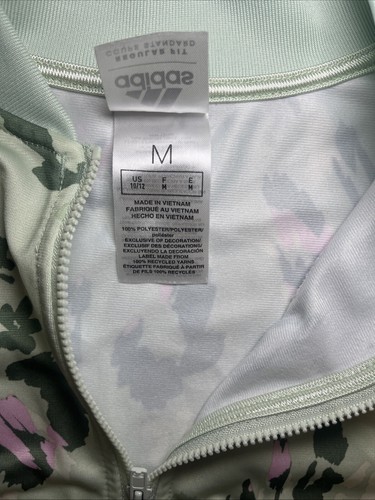 Adidas Green & Pink Zip Front 2-pocket Track Jacket Youth Size M Size 10/12 - Picture 5 of 6