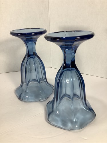 Set of 2~ Libbey Glass 6” Ice Cream Sundae Dishes~Light Blue - Picture 10 of 12