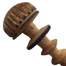 Antique Wood Textile Bobbin Quill Country Primitive Home Decor 11-1/2” Long