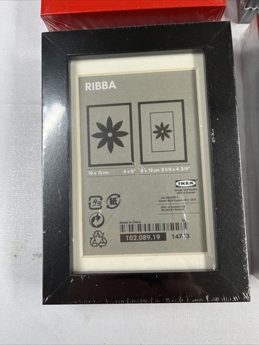 Ikea Ribba rot schwarz silber doppelter Verwendungszweck 4"" x 6"" Bilderrahmen Menge 4 Rahmen - Bild 7 von 10