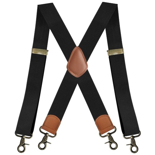 X-Noir Bretelles Vintage Réglable Sangles de pantalon Ceinture Adulte - Foto 9 di 12