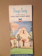 Chevron Standard Oil Map of Orange County California 1964