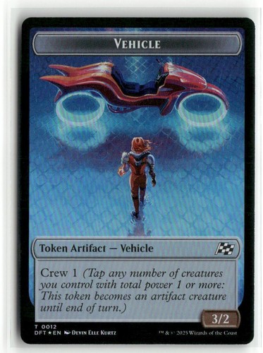 Emblem - Chandra, Spark Hunter / Vehicle Foil Token - MTG - Aetherdrift - Magic - Picture 2 of 3