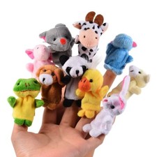 10pcs Soft Plush Animal Finger Puppets Set Velvet Animal Style