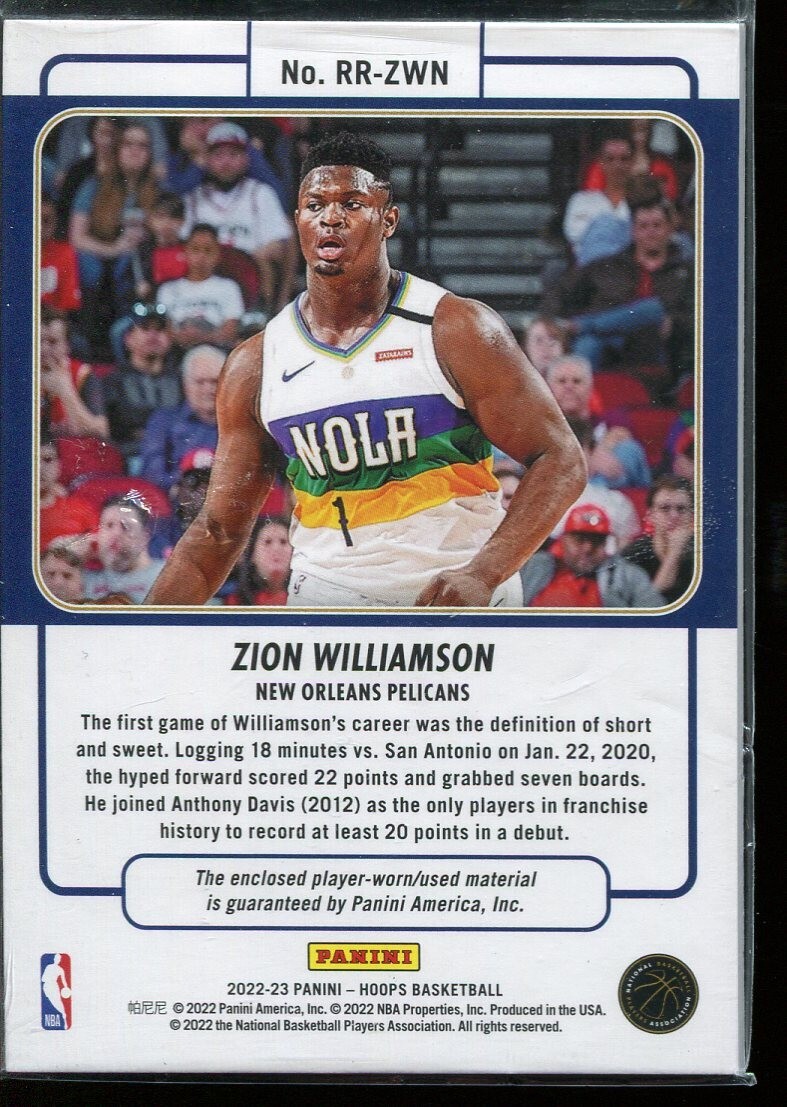 PANINI opulence ZION WILLIAMSON RCナイキパッチ 2022-23 Panini Rookie Remembrance Zion Williamson #RR-ZWN