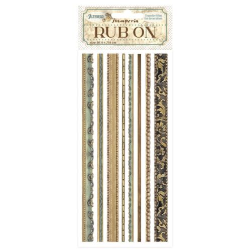 Stamperia Rub-On 4"X8.5"-Alterego Stripes 5A002FTN-1GH7M
