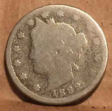 ^ 1889 Liberty "V" Nickel       ^^ GOOD ^^       137 YRS OLD     3251