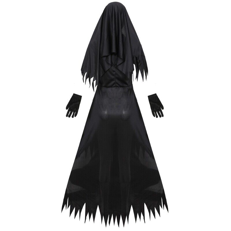 Vestido cosplay freira Halloween feminino fantasia terror disfarce