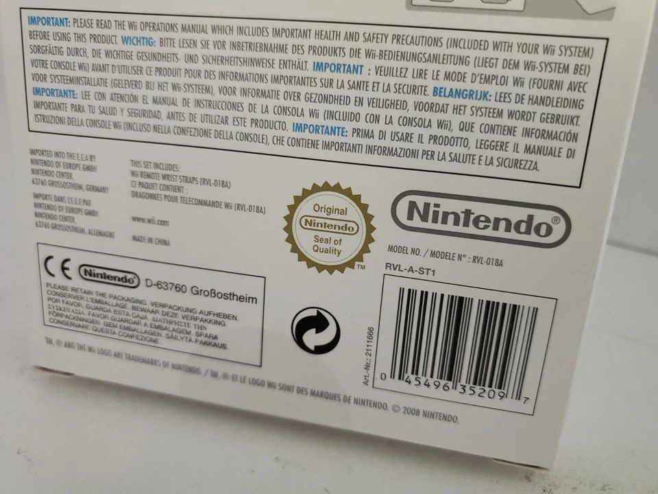4 NOVAS Correia de Pulso Oficial OEM Nintendo Wii Controle Remoto RVL-018 Rosa, Azul, Branco, Verde - Imagem 3 de 4