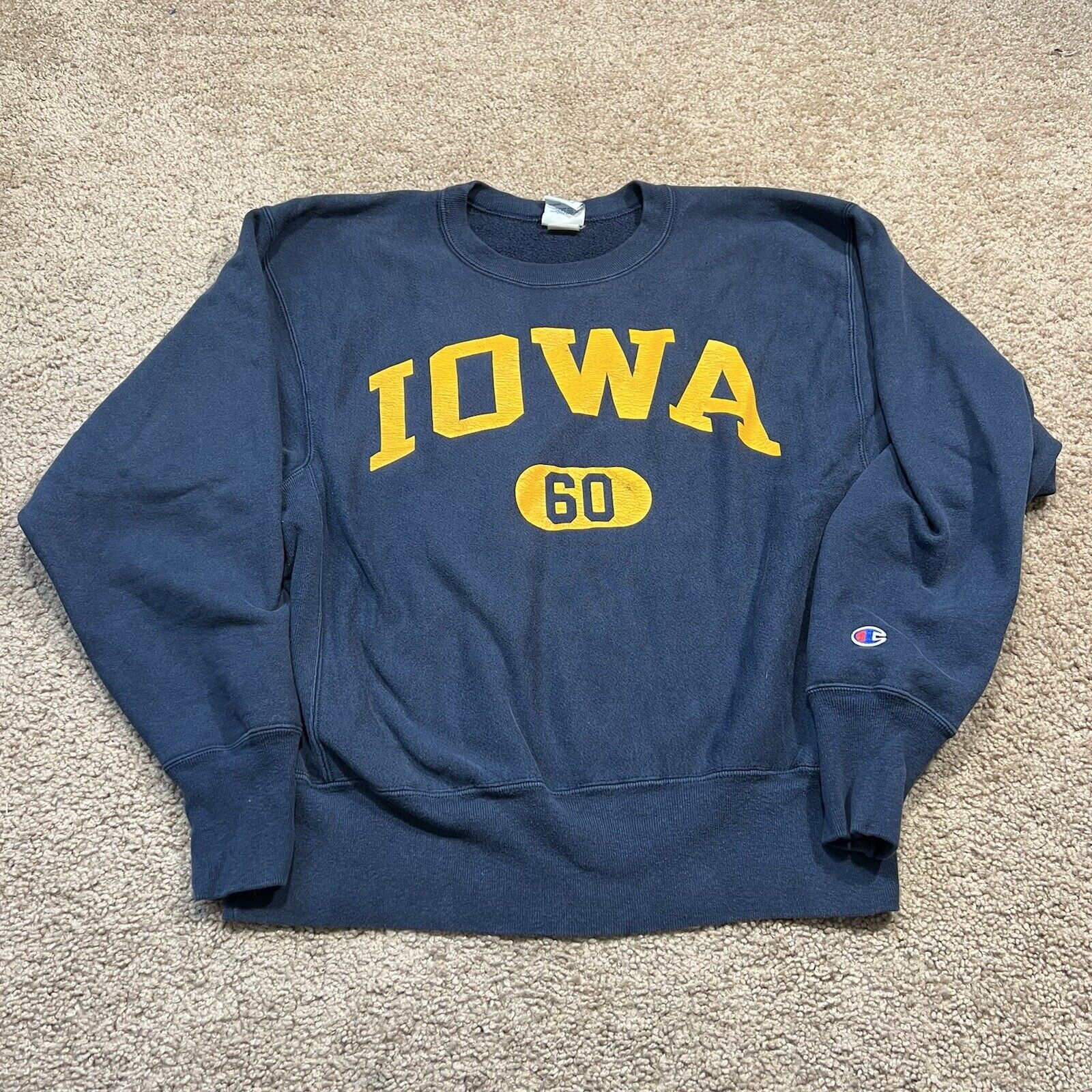 格安即決 90´s champion Alabama reverse Hooded weave Blend IOWA Eco  NAVY