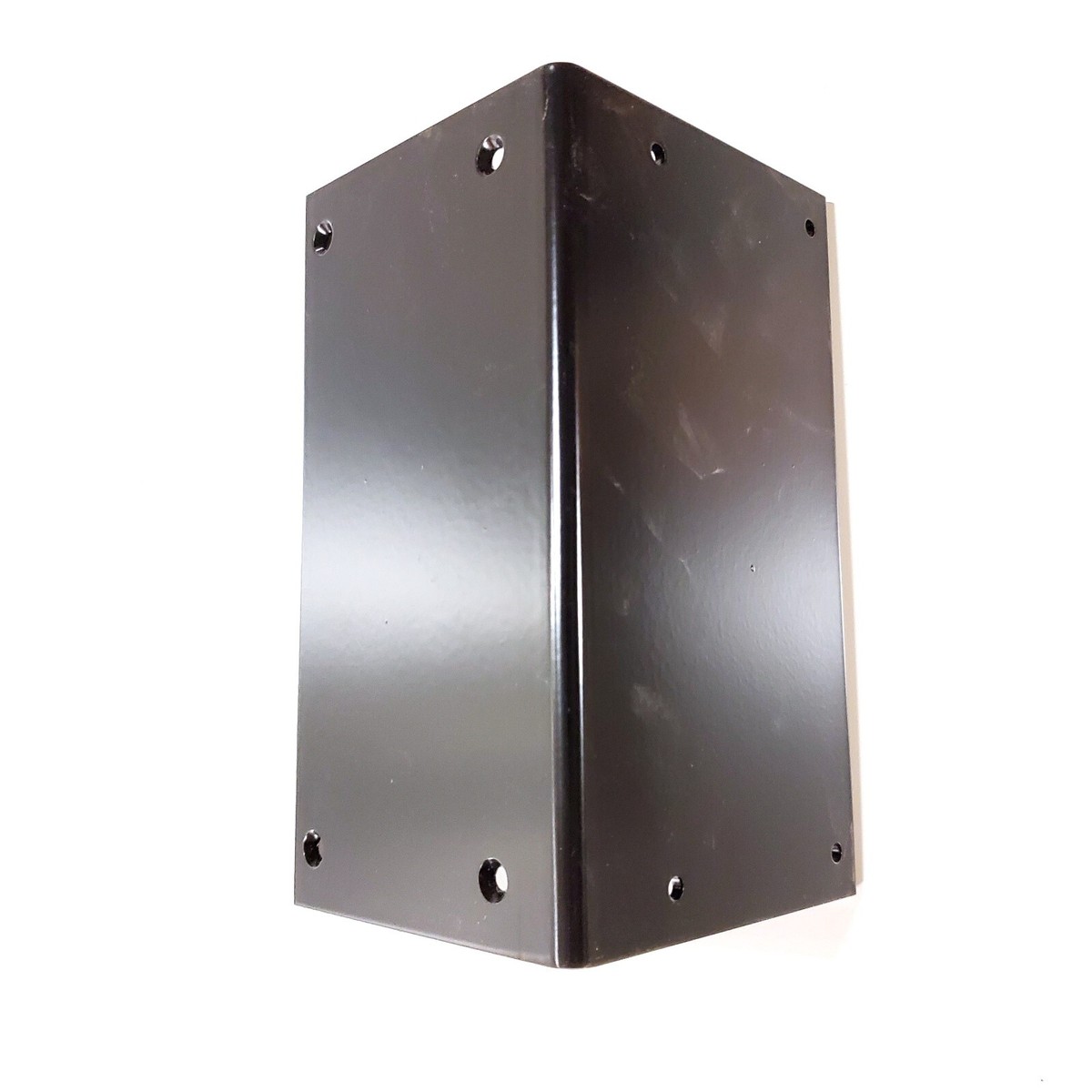 Heavy Duty Steel Corner Angle Bracket - 4" X 8", Powder Coated Black, 4 Holes Per Leaf, For Shelving & Framing