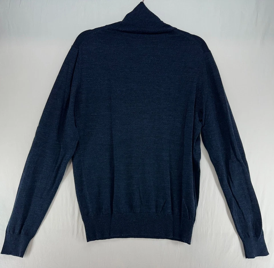 Suéter Cullen Heather Azul Marino Negro Cuello Shaw 100% Lana Merino Para Hombre Talla L Foto 2 de 4