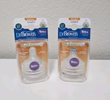 Dr Browns Silicone Teats Level 4 Wide Neck 9m+ 2 X Pack Of 2