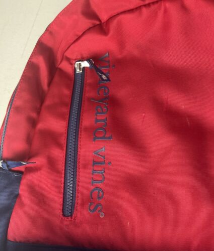 Vineyard Vines Bookbag Back Pack Red Navy Blue School Bag Spellout - Picture 3 of 3
