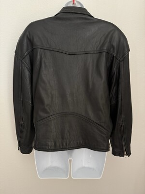 BP Nordstrom Vintage Women Black leather Biker motorcycle jacket S