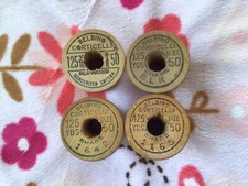 Belding Corticelli Antique Wood Thread Spools 4 