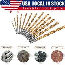 13Pcs HSS Titanium Coated Twist Drill Bit Set 1.5-6.5mm Hex Shank For wood Metal