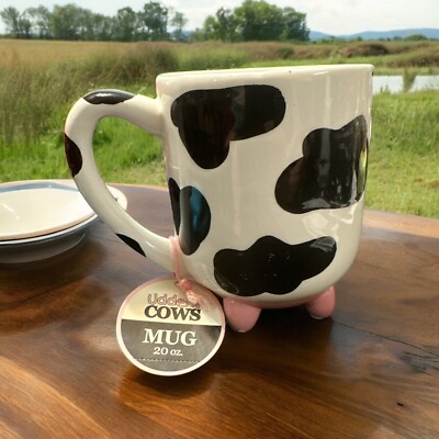 Pier 1 Imports: Udderly Cow Large 20-oz. Ceramic Sculpted 3D Coffee Mug Cup  B/W | eBay