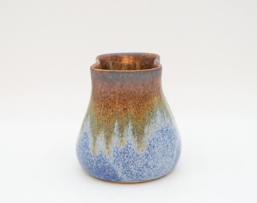 Vintage Pigeon Forge Pottery Tennessee 3.5" Blue & Brown Pinch Vase - Picture 4 of 7