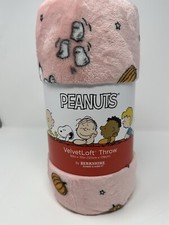 New Berkshire Peanuts Snoopy Pumpkins Halloween Plush Fleece Throw Blanket G2