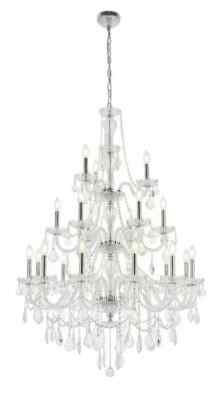 21 Light Fixture Large Crystal Chandelier Ceiling Foyer Dining Room 53'' Chrome