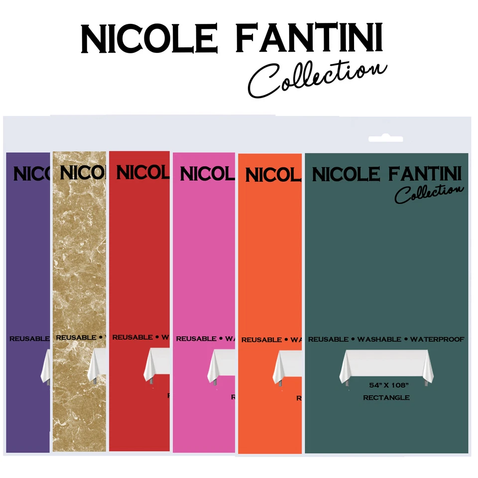 Manteles de plástico desechables rectangulares 54" x 108" manteles 3 piezas Foto 4 de 4