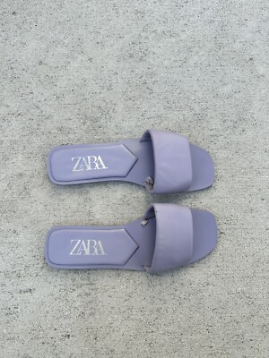 Zara Padded Leather Flat Sandals Women's Size EU 38