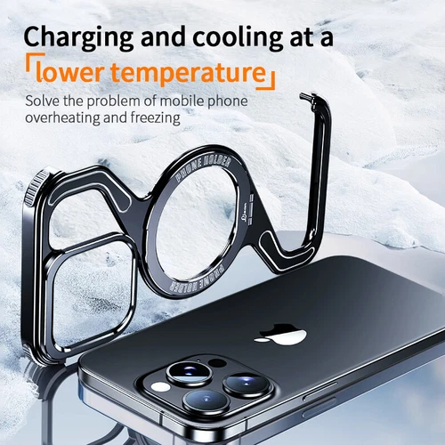 For iPhone 16 15 Pro Max 14 Metal Rugged Magsafe Magnetic Frameless Case Cover - Picture 7 of 21