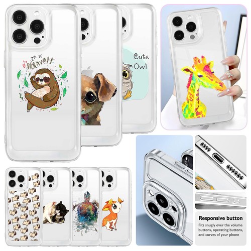 Lovely Cartoon Phone Case TPU Bumper Cover For iPhone 16 15 Pro Max 14 13 12 11
