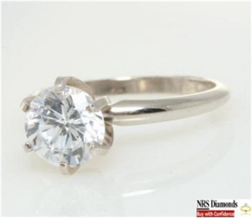 1.33ct Genuine Certified VS2 E Lab Grown Diamond Solid 14K Gold Engagement Ring - Picture 3 of 4