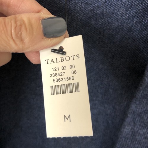 Talbots NWT Women's Blue Open Front Long Sleeve Long Cardigan Sweater Medium - Picture 3 of 8