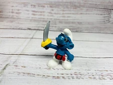SMURF PIRATE Red Belt with Sword 20104 Vintage Figure PVC (c