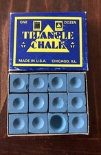 Vintage Triangle Billiard Blue Chalk I Box Of 12 USA, Chicago, Illinois