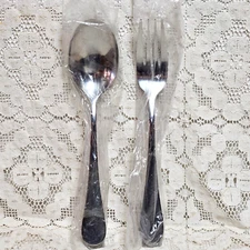 Oneida Icarus Serving Set Stainless Steel Serving Spoon Meat Fork 2 pc