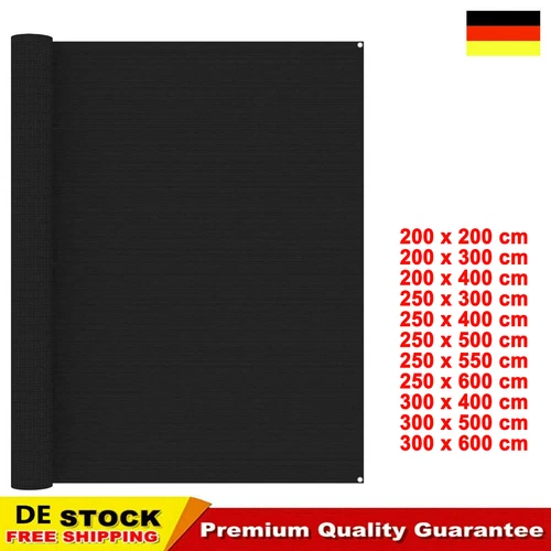 Campingteppich Vorzelttepich Zeltteppich Zeltboden Vorzelt HDPE Outdoor Schwarz
