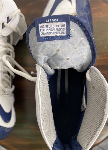Nike Super Speed Football Cleats Mens 10 White Blue Mid Top - Picture 11 of 12