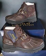 NEW POLO RALPH LAUREN OSLO LOW WATERPROOF  LEATHER SUEDE BOOTS MEN'S US 10