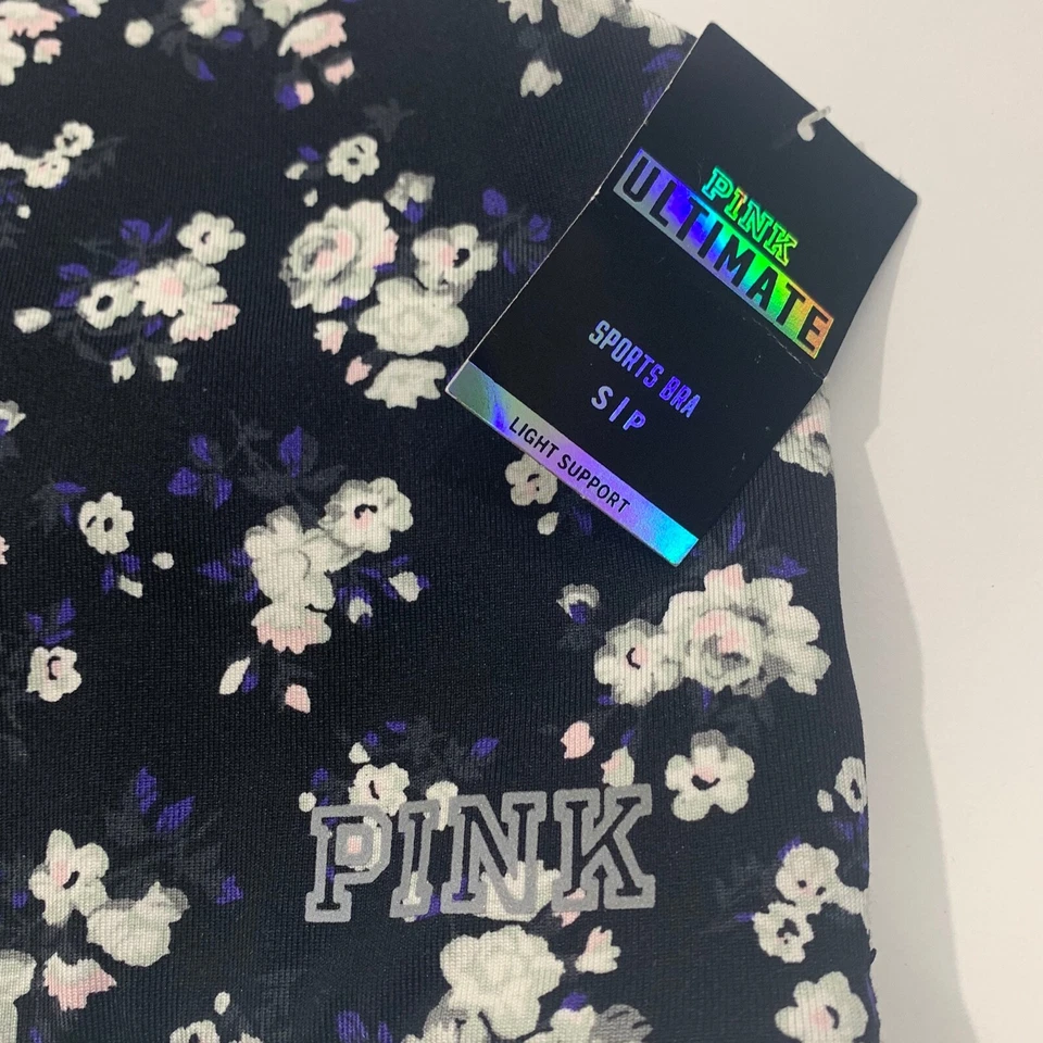 Victoria’s Secret Pink Women's Racerback Strappy Sports Bra Sz Small NWT Floral - Image 3 of 4