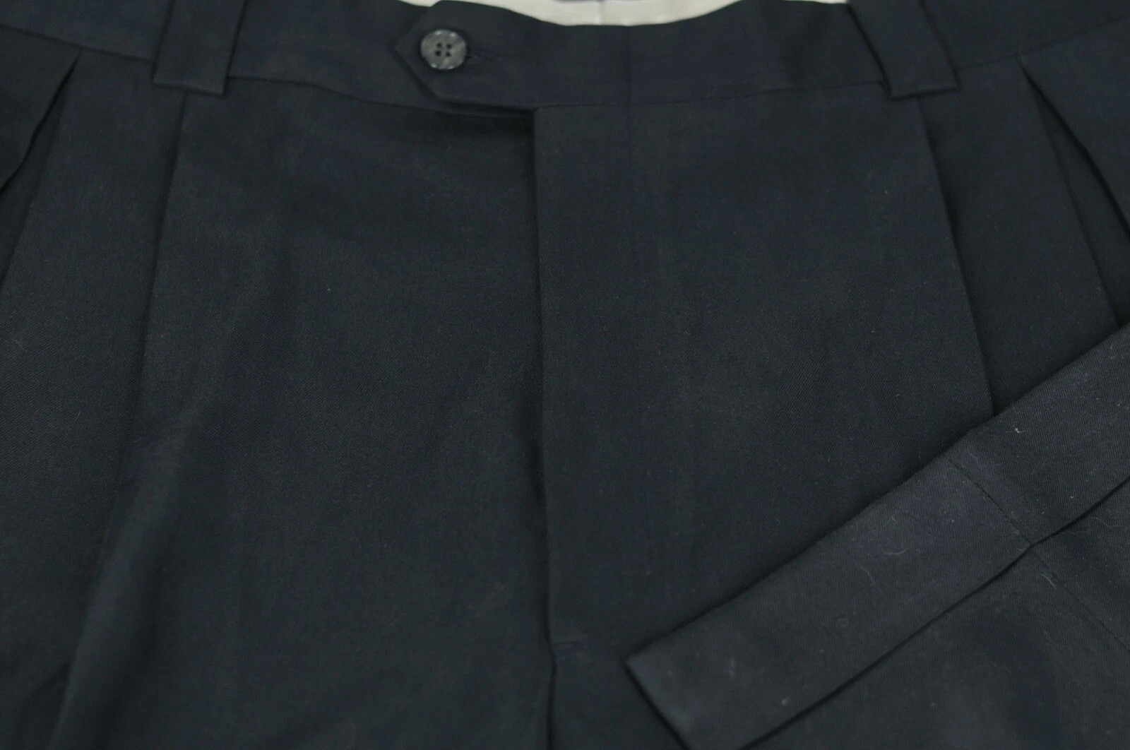Ballin Relax Men's Navy Polyester Rayon Blend Pleated Dress Pants 37 x 34