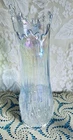 1950's LE Smith Iridescent Carnival Glass Crystal Hobstar 12 Inch Swung Vase