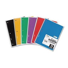Spiral Notebooks, 6 Pack, 1 Subject, College Ruled Paper, 7-1/2" x Pack of 6