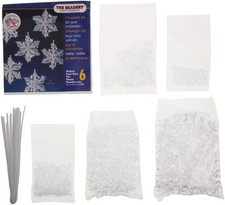 Holiday Beaded Ornament Kit, Snow Crystals, 3.5-Inch, Creates 6 Unique Designs